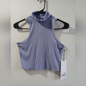 ALO Yoga Light Purple Ribbed Sleeveless Crop Top